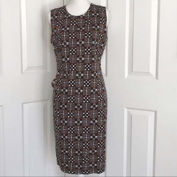 NWT J MCLAUGHLIN black geometric print dress large